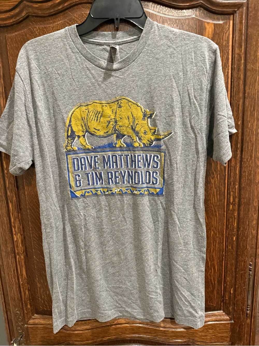 Next Level Apparel Gray Crew Neck Tee with Subtle Tag Detail Dave Matthews Tim